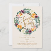 Fall Wreath Friends Dinner Party Invitation (Devant)