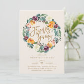 Fall Wreath Friends Dinner Party Invitation (Debout devant)