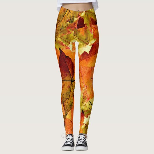Fallen Autumn Leaves Leggings (Voorkant)