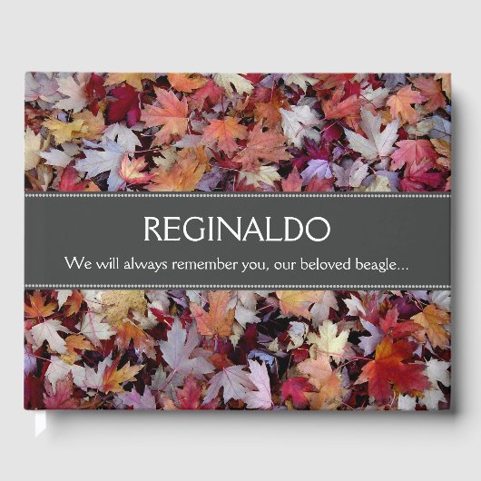 Fallen Autumn Leaves Pet Memorial livre d'invité (Recto)