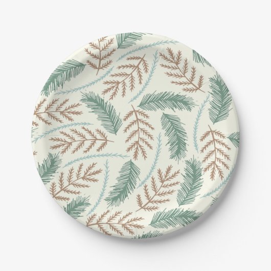 Fallen Fern Pattern Paper Borden Papieren Bordje (Voorkant)