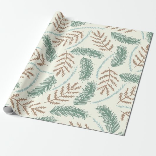 Fallen Fern Pattern Wrapping Paper Cadeaupapier (Uitgerold)