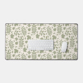 Fallen Feuille Grand Motif Vert sur Crème (Clavier et souris)