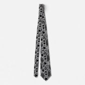 Fallen Leaves Big Pattern Black op grijs Stropdas (Achterkant)