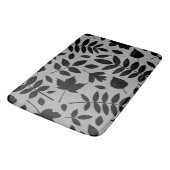 Fallen Leaves LG Pattern Zwart op Grijs Badmat (Gekanteld)