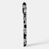 Fallen Leaves LG Pattern Zwart op Grijs iPhone Hoesje (Linkerkant)