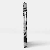 Fallen Leaves LG Pattern Zwart op Grijs iPhone Hoesje (Linkerkant)