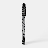 Fallen Leaves LG Pattern Zwart op Grijs iPhone Hoesje (Rechterkant)