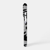 Fallen Leaves LG Pattern Zwart op Grijs iPhone Hoesje (Linkerkant)