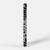 Fallen Leaves LG Pattern Zwart op Grijs iPhone Hoesje (Rechterkant)