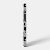 Fallen Leaves LG Pattern Zwart op Grijs iPhone Hoesje (Linkerkant)