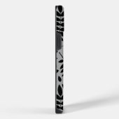 Fallen Leaves LG Pattern Zwart op Grijs iPhone Hoesje (Rechterkant)