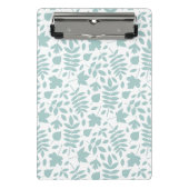 Fallen Leaves Pattern LT Blauwgroen op wit Mini Klembord (Voorkant)