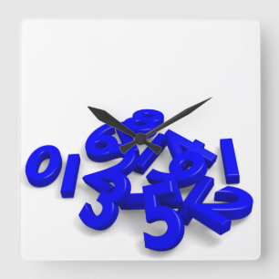 Fallen numbers Wall Clock Vierkante Klok