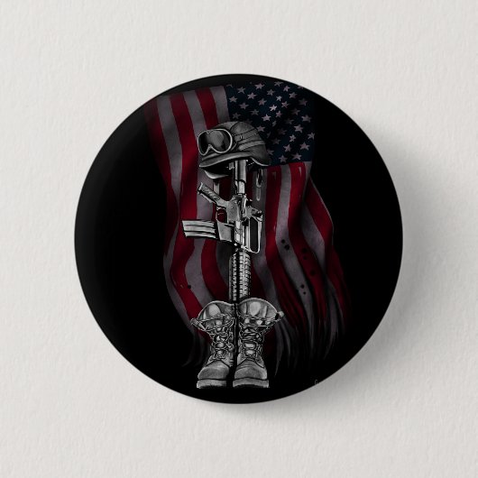 FALLEN SOLDIER PIN RONDE BUTTON 5,7 CM (Voorkant)