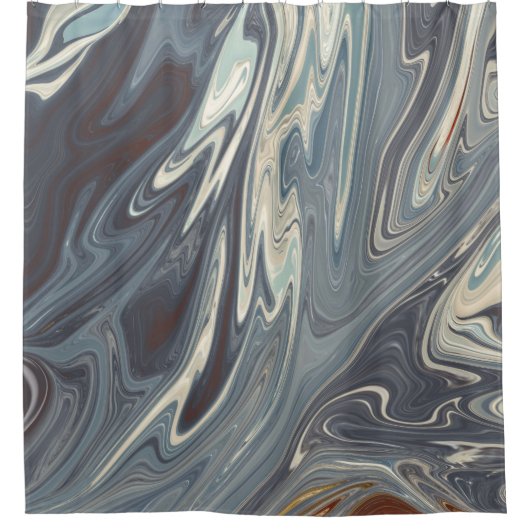 Fallen Waves Art | Beste moderne abstracte schilde Douchegordijn (Voorkant)