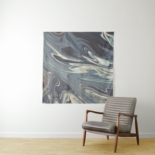 Fallen Waves Art | Beste moderne abstracte schilde Wandkleed (In Situ (horizontaal))