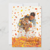 FALLENDE BLADEREN FOTO FEESTDAGENKAART (Voorkant)