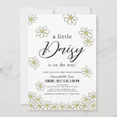 Falling Daisies White Floral Baby shower Kaart (Voorkant)