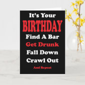 Falling Down Drink Verjaardag Kaart (Gele Bloem)