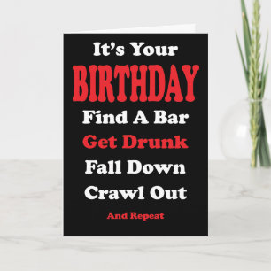 Falling Down Drink Verjaardag Kaart