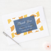 Falling ginkgo laat label blauwe trouwcadeautas ov (Envelop)