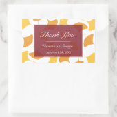 Falling ginkgo verlaat maroon bruiloft label (Tas)