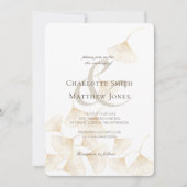 Falling Gold Ginkgo leest legant Wedding Kaart (Voorkant)
