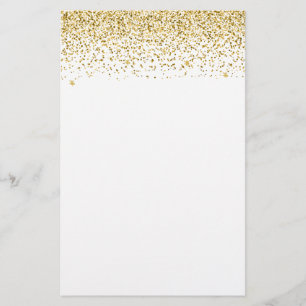 Falling Gold Glitter Confetti Briefpapier