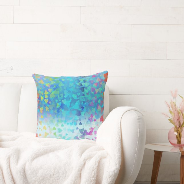 Falling Hearts Baby Blue Kussen (Bank)