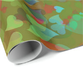 Falling Hearts Oranje Cadeaupapier (Rol Hoek)