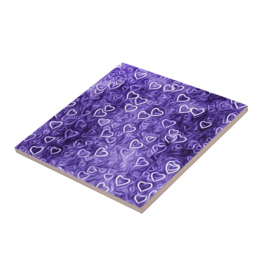 Falling Hearts - Purple Tegeltje (Zijkant)