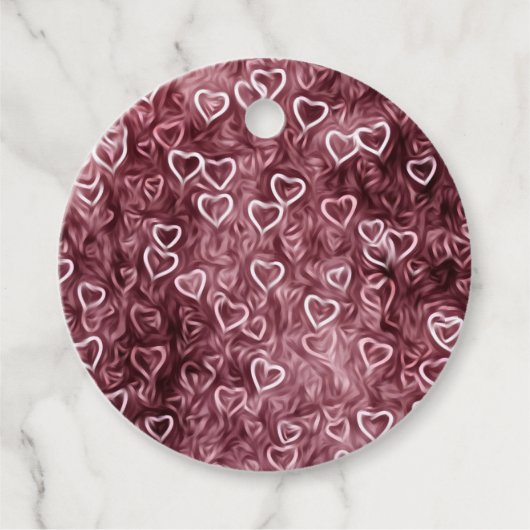 Falling Hearts - Red Bedankjes Labels (Voorkant)