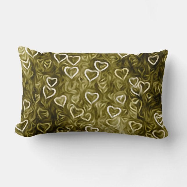 Falling Hearts - Yellow Kussen (Voorkant)