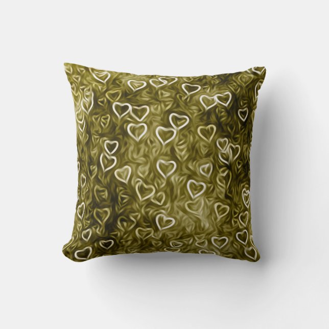 Falling Hearts - Yellow Kussen (Voorkant)