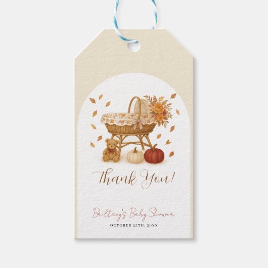 Falling in Love Boho Baby shower Gift Label Cadeaulabel (Voorkant)