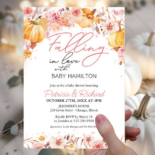 Falling In Love Budget Herfst Baby shower Invitati