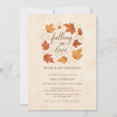 Falling In Love Fall Leaves Baby Shower Invitation (Devant)