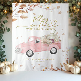 Falling In Love Girl Baby shower Achtergrond Wandkleed