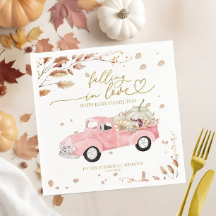 Falling In Love Girl Herfst Baby shower Servet