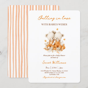 Falling in Love Twins Baby shower Uitnodiging