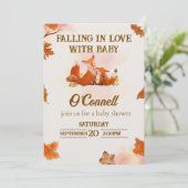 "Falling in Love with Baby" Baby shower invitation (Debout devant)
