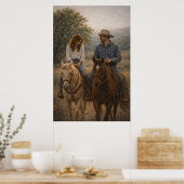 Falling in Stride | Art équestre western | Affiche (Cuisine)