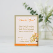 Falling Leaves 4x5 Flat Weddenschap Hartelijk dank Bedankkaart (Staand voorkant)