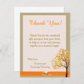 Falling Leaves 4x5 Flat Weddenschap Hartelijk dank Bedankkaart (Voorkant / Achterkant)