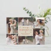 Falling Leaves Editable Color Thanksgiving Collage Feestdagenkaart (Staand voorkant)