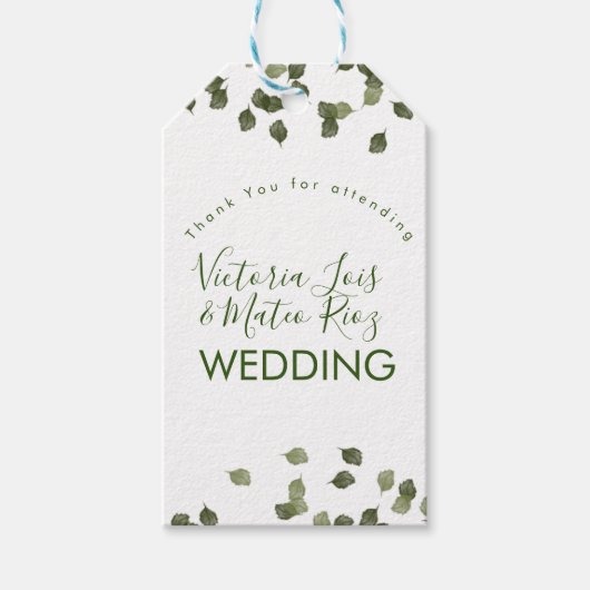 Falling Leaves Herfst Autumn Greenery Hartelijk da Cadeaulabel (Voorkant)