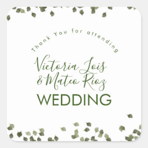 Falling Leaves Herfst Autumn Greenery Hartelijk da Vierkante Sticker