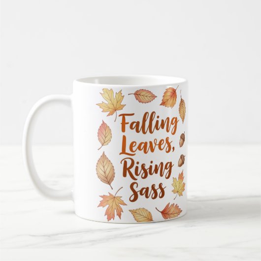Falling Leaves Rising Sass – Funny Herfst Mok (Links)