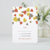 Falling Leaves RSVP Card Kaartje (Staand voorkant)